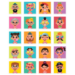 HappiHobbi Αστεία Πρόσωπα 55 Εκπαιδευτικοί Χάρτινοι Μαγνήτες Για 3+ Χρονών