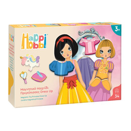 HappiHobbi Πριγκίπισσες Dress Up 34 Εκπαιδευτικοί Χάρτινοι Μαγνήτες Για 3+ Χρονών