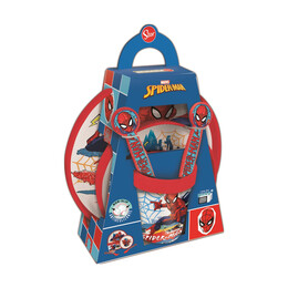 Stor: Marvel Spiderman - 5 pcs non Slip Bicolor Premium set (Plate Bowl Tumbler 260 ml & Cutlery) (83581)