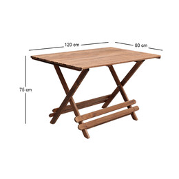 Τραπέζι Πτυσσόμενο Queen Megapap από Ξύλο Οξιάς σε Χρώμα Καρυδί Εμποτισμού 120x80x75εκ.