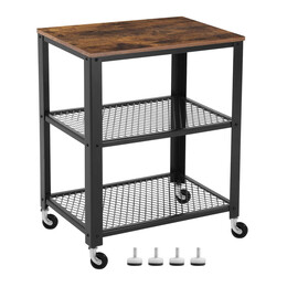 Τροχήλατο Μεταλλικό Τραπεζάκι με 3 Ράφια 60 x 40 x 77.5 cm Vasagle (Lrc78x) (Vaslrc78x)