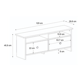 Έπιπλο Τηλεόρασης Gradias Megapap Χρώμα Λευκό - Sapphire oak 120x29,6x46,8εκ.