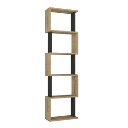 Βιβλιοθήκη Alvina Megapap Χρώμα Sapphire oak - Ανθρακί 45x19,6x158,8εκ.