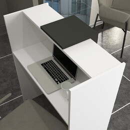 Γραφείο Υποδοχής - Reception Hola Megapap Χρώμα Λευκό - Ανθρακί 93,6x45,2x110,3εκ.