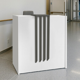 Γραφείο Υποδοχής - Reception Hola Megapap Χρώμα Λευκό - Ανθρακί 93,6x45,2x110,3εκ.