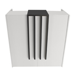 Γραφείο Υποδοχής - Reception Hola Megapap Χρώμα Λευκό - Ανθρακί 93,6x45,2x110,3εκ.