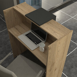 Γραφείο Υποδοχής - Reception Hola Megapap Χρώμα Sepet oak - Ανθρακί 93,6x45,2x110,3εκ.