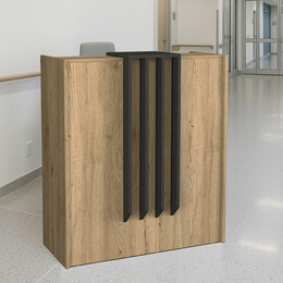 Γραφείο Υποδοχής - Reception Hola Megapap Χρώμα Sepet oak - Ανθρακί 93,6x45,2x110,3εκ.