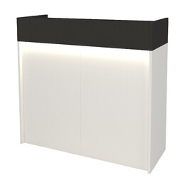 Γραφείο Υποδοχής - Reception Wilko Megapap με led Χρώμα Λευκό - Ανθρακί 113,6x42x110εκ.