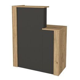 Γραφείο Υποδοχής - Reception Enter Megapap Χρώμα Sepet oak - Ανθρακί 86,9x40x110,3εκ.