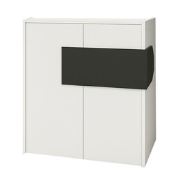 Γραφείο Υποδοχής - Reception Aloha Megapap με led Χρώμα Λευκό - Ανθρακί 95,5x40x110,3εκ.