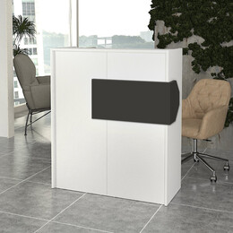 Γραφείο Υποδοχής - Reception Aloha Megapap με led Χρώμα Λευκό - Ανθρακί 95,5x40x110,3εκ.