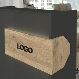 Γραφείο Υποδοχής - Reception Aloha Megapap με led Χρώμα Ανθρακί - Sepet oak 95,5x40x110,3εκ.