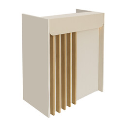 Γραφείο Υποδοχής - Reception Karibu Megapap με led Χρώμα Sandstone - Sepet oak 90x40x100εκ.