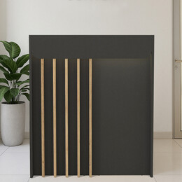 Γραφείο Υποδοχής - Reception Karibu Megapap με led Χρώμα Ανθρακί - Sepet oak 90x40x100εκ.