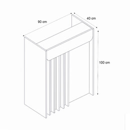 Γραφείο Υποδοχής - Reception Karibu Megapap με led Χρώμα Ανθρακί - Sepet oak 90x40x100εκ.