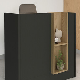 Γραφείο Υποδοχής - Reception Bonveno Megapap Χρώμα Ανθρακί - Sepet oak 90x43,2x110εκ.