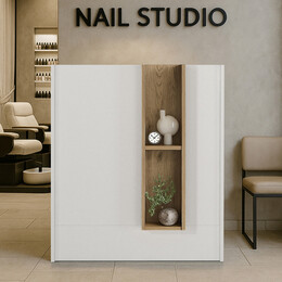 Γραφείο Υποδοχής - Reception Bonveno Megapap Χρώμα Λευκό - Sepet oak 90x43,2x110εκ.