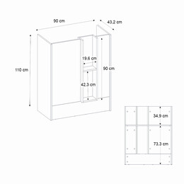 Γραφείο Υποδοχής - Reception Bonveno Megapap Χρώμα Λευκό - Sepet oak 90x43,2x110εκ.