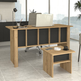 Γραφείο Εργασίας Nika Megapap Χρώμα Sepet oak - Ανθρακί 140x60x75εκ.