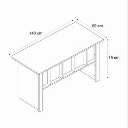 Γραφείο Εργασίας Nika Megapap Χρώμα Sepet oak - Ανθρακί 140x60x75εκ.