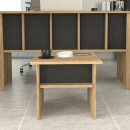 Τραπεζάκι Σαλονιού - Γραφείου Nika Megapap Χρώμα Sepet oak - Ανθρακί 45x45x40εκ.