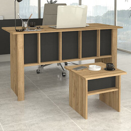 Τραπεζάκι Σαλονιού - Γραφείου Nika Megapap Χρώμα Sepet oak - Ανθρακί 45x45x40εκ.