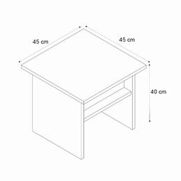Τραπεζάκι Σαλονιού - Γραφείου Nika Megapap Χρώμα Sepet oak - Ανθρακί 45x45x40εκ.