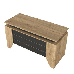 Γραφείο Εργασίας Remida Megapap Χρώμα Sepet oak - Ανθρακί 140x60x76,9εκ.