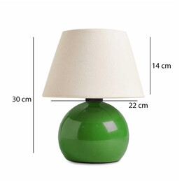 Φωτιστικό Επιτραπέζιο Alaska Megapap e27 Μεταλλικό - Ύφασμα pvc Χρώμα Πράσινο - Κρεμ Ø22x30εκ.