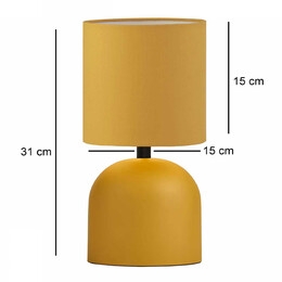 Φωτιστικό Επιτραπέζιο Nehora Megapap e27 Μεταλλικό - Ύφασμα pvc Χρώμα Κίτρινο Ø15x30εκ.