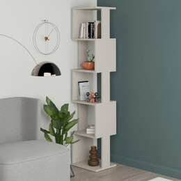 Βιβλιοθήκη Piri Megapap Χρώμα Sandstone 35x30x161εκ.