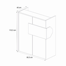 Γραφείο Υποδοχής - Reception Aloha Megapap με led Χρώμα Ανθρακί - Sepet oak 95,5x40x110,3εκ.