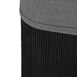 Estia Καλαθι Απλυτων Bamboo Essentials Πτυσσομενο Ορθογωνιο 60lt Μαυρο