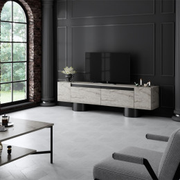 Έπιπλο Τηλεόρασης Haven Megapap Χρώμα Travertine 180x30x50εκ.