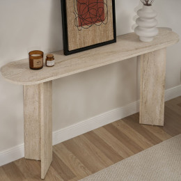 Κονσόλα Sira Megapap Χρώμα Travertine 150x35x75εκ.