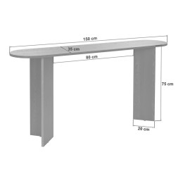 Κονσόλα Sira Megapap Χρώμα Καρυδί 150x35x75εκ.
