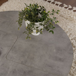 Τραπεζάκι Σαλονιού σετ 2 τμχ Moira Megapap Χρώμα Γκρι Σκυροδέματος Ø90x41εκ.