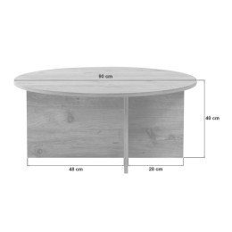 Τραπεζάκι Σαλονιού Soleil Megapap Χρώμα Sapphire oak Ø90x40εκ.