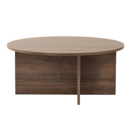 Τραπεζάκι Σαλονιού Soleil Megapap Χρώμα Καρυδί Ø90x40εκ.