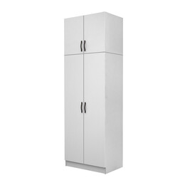 Ντουλάπα Ρούχων Vivian Megapap Δίφυλλη με Πατάρι Χρώμα Λευκό 80x51,8x240εκ.