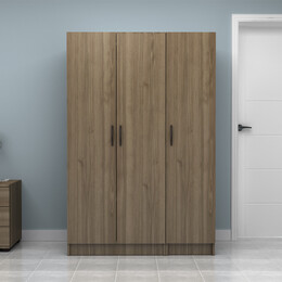 Ντουλάπα Ρούχων Vivian Megapap Τρίφυλλη Χρώμα Καρυδί 120x51,8x181εκ.