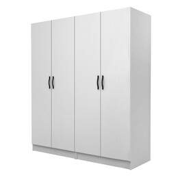 Ντουλάπα Ρούχων Vivian Megapap Τετράφυλλη Χρώμα Λευκό 160x51,8x181εκ.