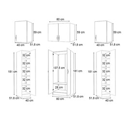 Ντουλάπα Ρούχων Vivian Megapap Τετράφυλλη με Πατάρι Χρώμα Καρυδί 160x51,8x240εκ.