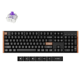 Keychron k10 he (K10h-f1) Special Wood Edition Wireless Magnetic Hall Effect rgb Keyboard 100% us