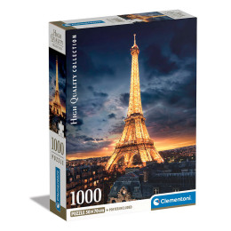 Clementoni Παζλ High Quality Collection Πύργος του Αίφελ 1000 τμχ - Compact Box