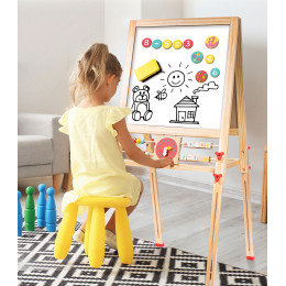 HappiHobbi Magnet Ξύλινος Μαγνητικός Επιδαπέδιος Πίνακας 2 Όψεων Για 3+ Χρονών