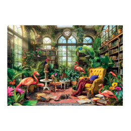 Clementoni Παζλ High Quality Collection Βιβλιοθήκη στο Σπιτάκι του Κήπου 1000 τμχ - Compact Box