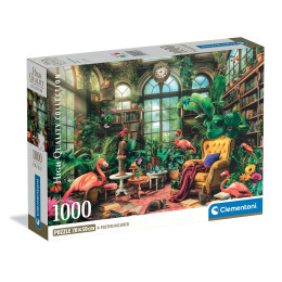 Clementoni Παζλ High Quality Collection Βιβλιοθήκη στο Σπιτάκι του Κήπου 1000 τμχ - Compact Box