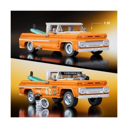 Mattel hot Wheels: Elite Series Brick Shop - Chevrolet Custom '62 Chevy Pickup Vehicle (Jft20)